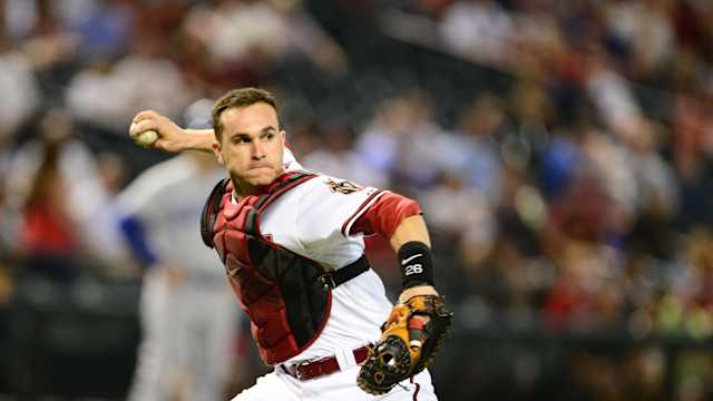 Miguel Montero, throws to first base for an out, April 2nd, 2011